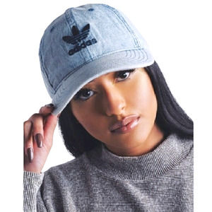 ADIDAS Denim Hat Trefoil Light Acid Wash Originals Strapback Baseball Cap Unisex